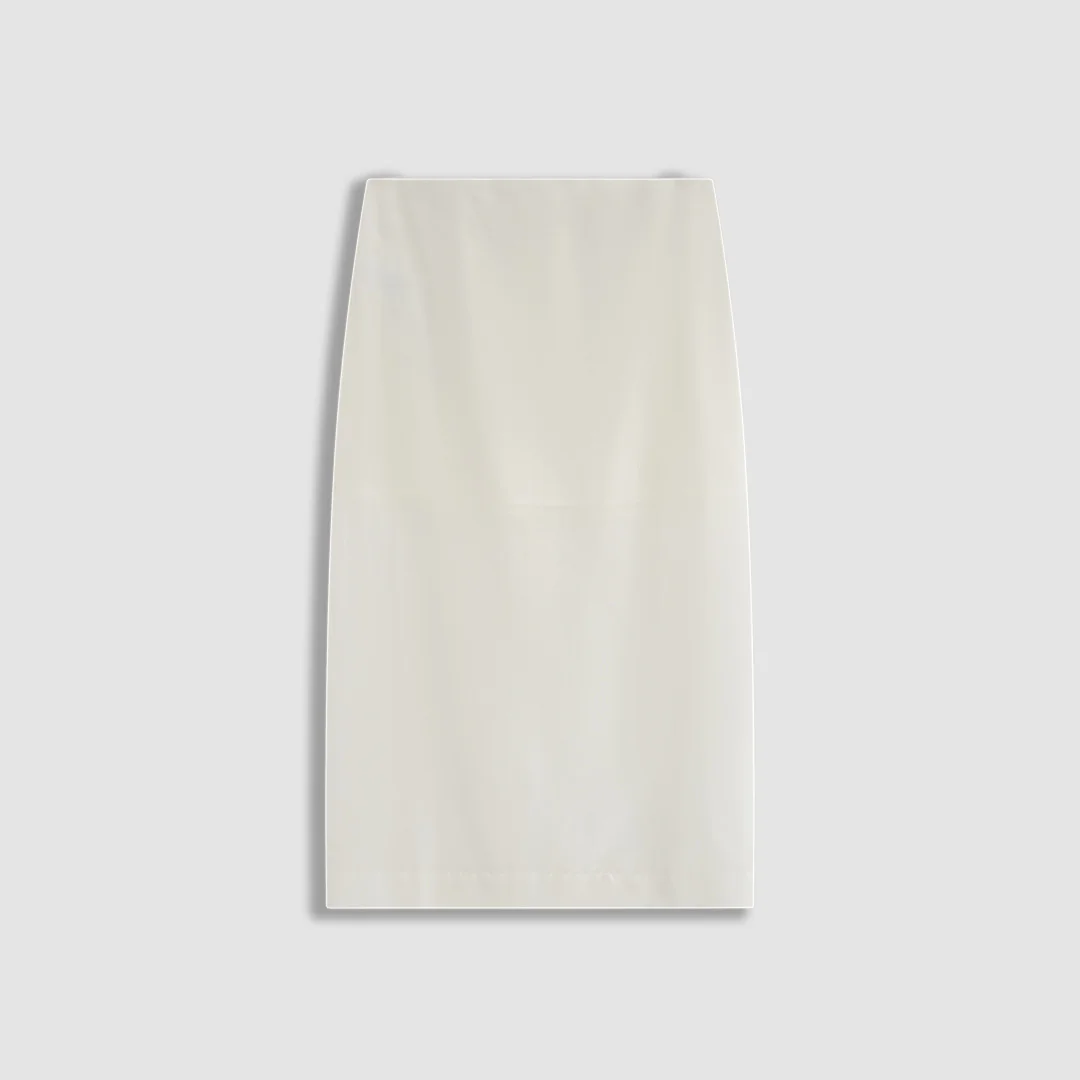 2026 Classic Black & White Silk Skirt Women's Minimalist Straight Hem Skirt Soft Draping Fabric Versatile Party Work Wear
