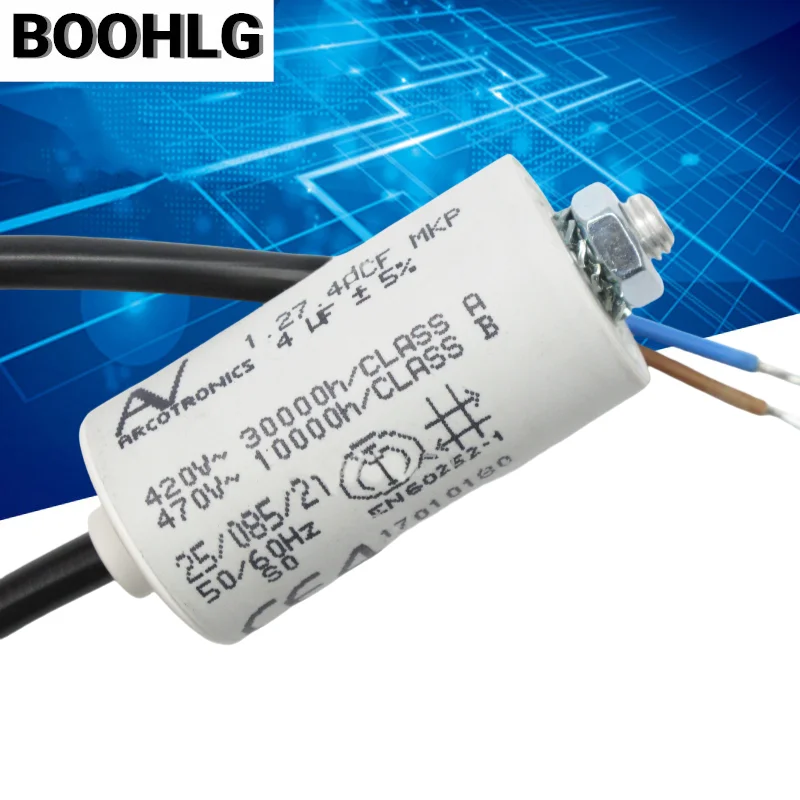1 قطعة مكثف تشغيل التيار المتردد AV Arcotronics 1.27.4ACF MKP 4 فائق التوهج 420 فولت-470 فولت