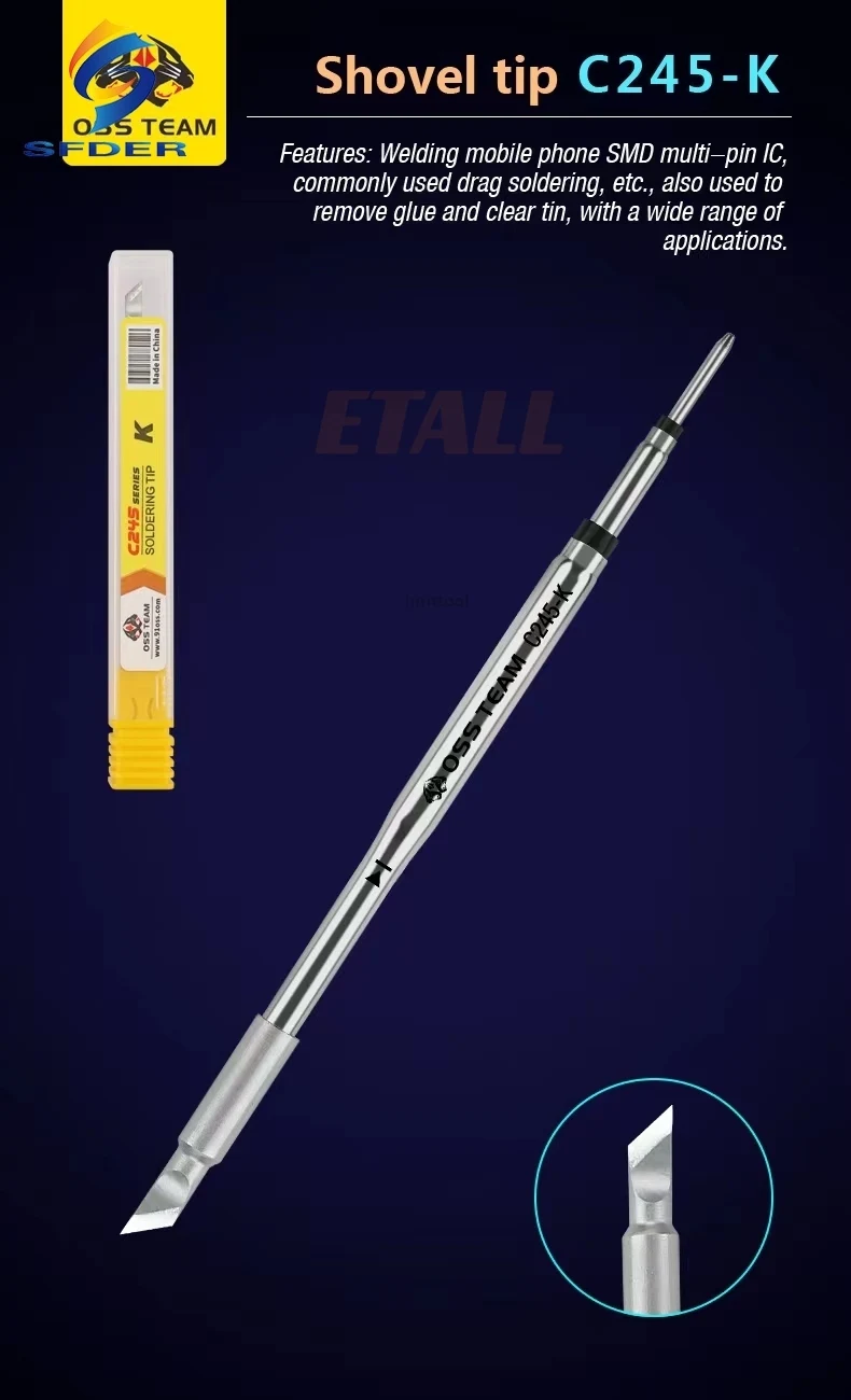 Imagem -04 - Oss C245 Ferro de Solda Ponta Cartuchos i is k sk Dicas Compatível para T245 Estação de Solda Phone Repair Tool