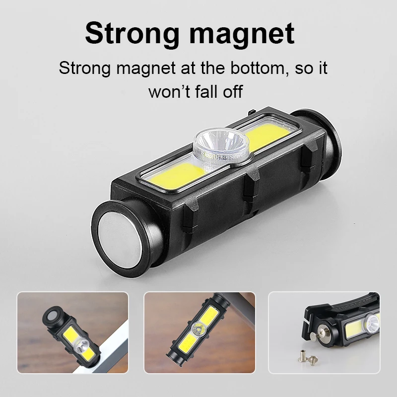 Ultra Powerful Led Headlamp Front Led Rechargeable Head Flashlight With COB Light Headlight 18650 Waterproof Camping Head Lamp