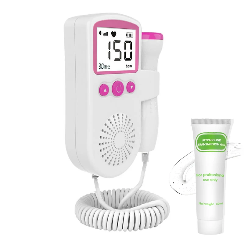 AiQUE 2.5MHz Foetale Doppler Echografie 30ml Gel Baby Hartslag Detector Zwangere Ultrasone Baby Hartslag Monitor Voor Zwangerschap