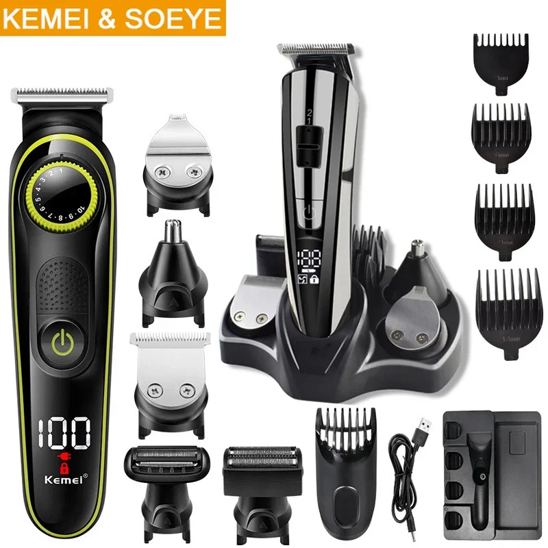 

Kemei Electric Hair Clipper Kit - Professional Multifunction Beard Trimmer for Men's Grooming