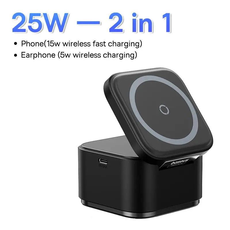 To 3 in 1 25W Magnetic Wireless Charger Stand 15W Fast Wireless Charging Desktop Dock Station For iPhone16 15 14 13 Airpod