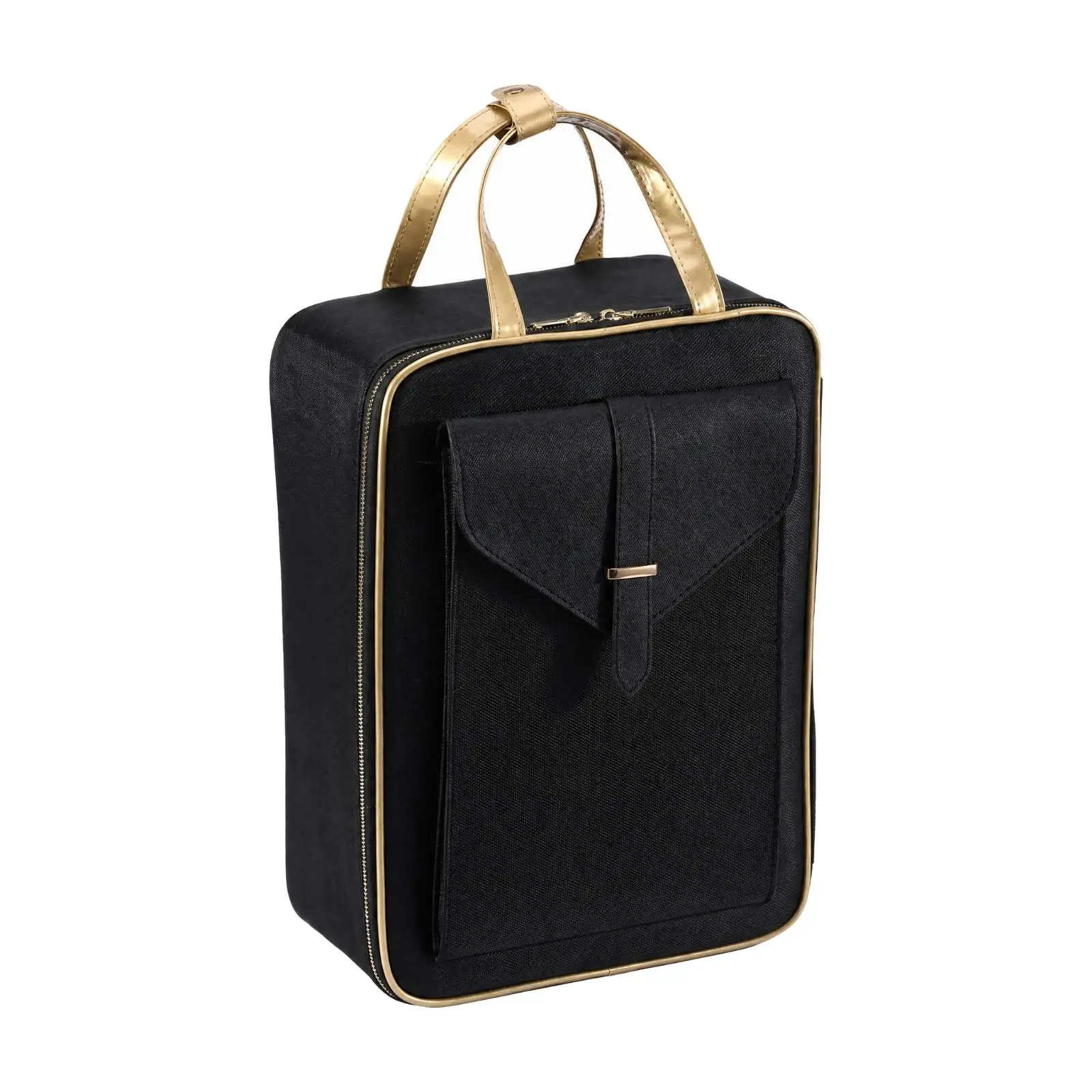Spacious Cosmetic Storage Case Makeup Pouch Organizer with Zip Closure Handheld Beauty Bag for Manicure Supplies