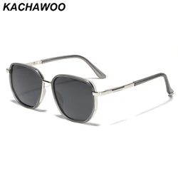 Kachawoo polarized polygon sunglasses for men women grey green square sun glasses metal tr90 frame European style drop shipping