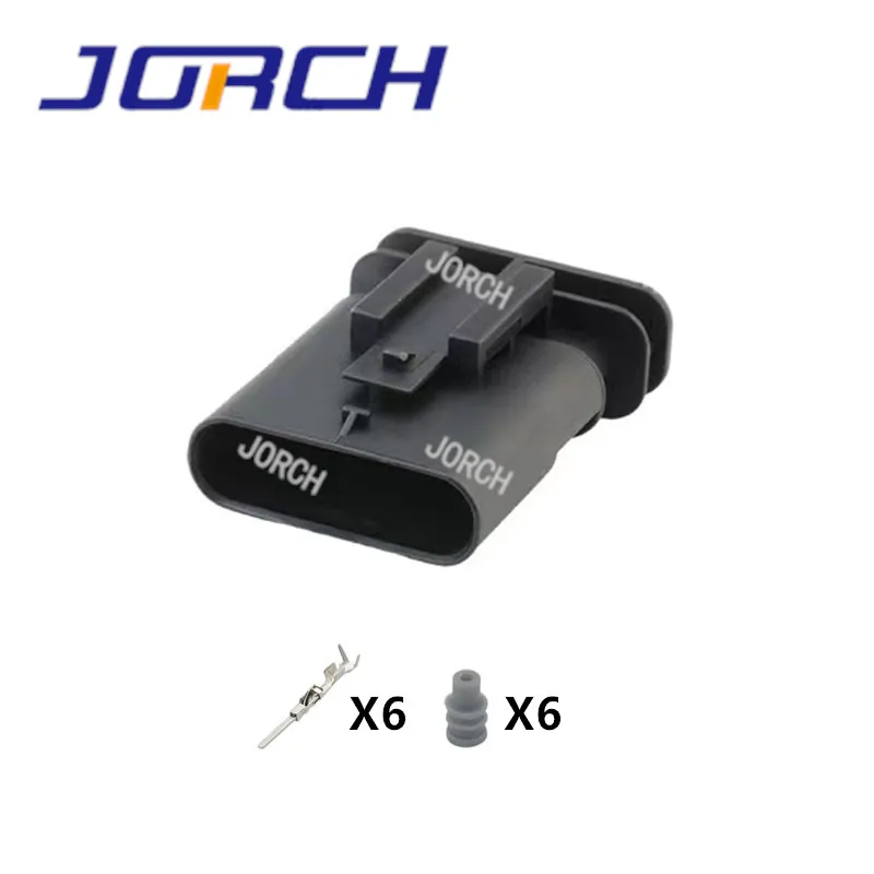 6 Way Black Housing Male Female Plug Sealed Automotive Connector 1-2141324-1