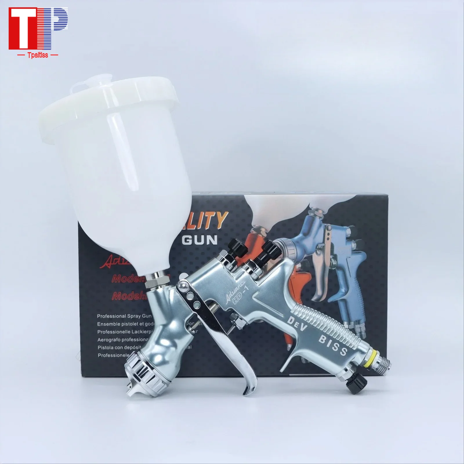 Tpaitlss HD-1 Gravity Feed Spray Gun Is Suitable for All Automotive Paint 600 Ml Paint Cup 1.3 Mm Tip Water-based Spray Gun.