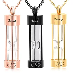 Time Memory Hourglass Glass Cremation Jewelry Urn Necklace for Ashes Pendants Cremation Jewelry Keepsake Memorial