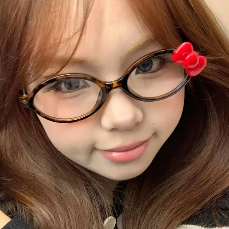 إطارات نظارات بعدسات عادية قابلة للإزالة بيضاوية سوداء بطبعة الفهد للنساء والفتيات نظارات مضادة للضوء الأزرق هدية إكسسوار