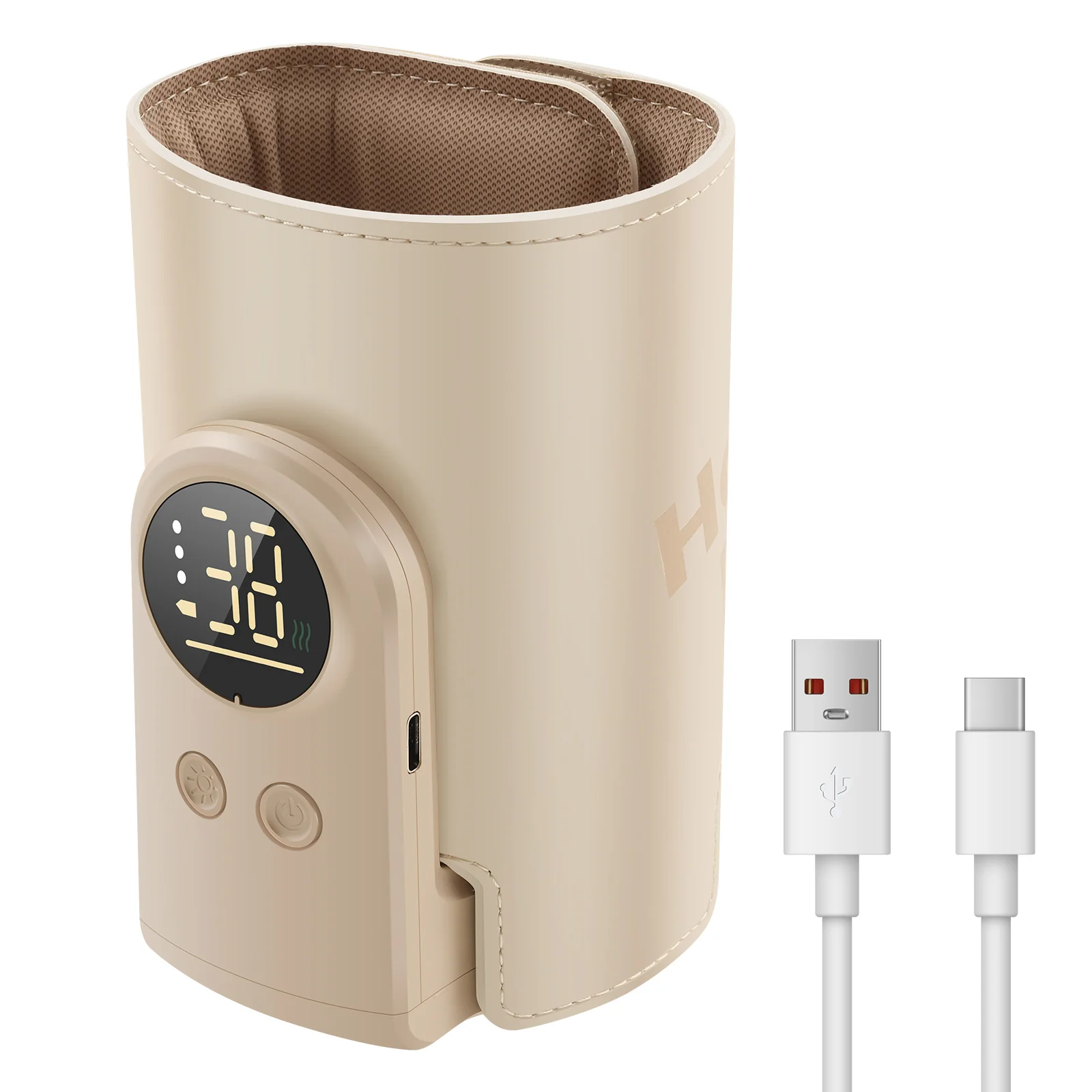 

Портативная сумка для подогрева бутылок из АБС-пластика 360° ° Сумка для подогрева детских бутылочек с подогревом, 6-ступенчатая настройка температуры, интеллектуальное подогревание молока для дома