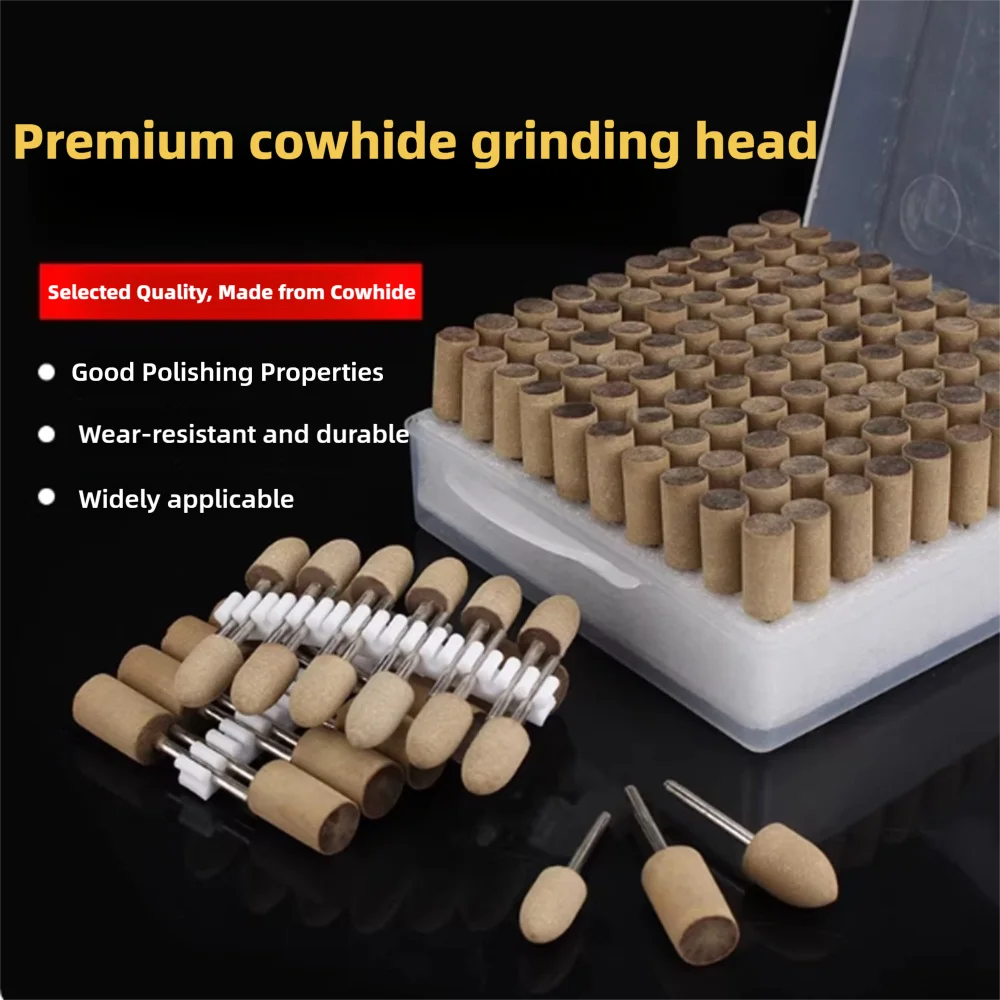 

50/100PCS Professional Mini Polishing Machine Car Wood Metal Tool Buffing Wheel Cowhide Grinding Head Engraver Kit Accessories