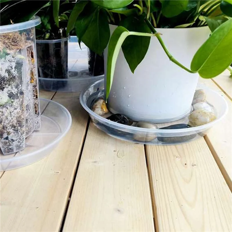 【Best Selling】8Pack Clear Plant Saucer 10Inch Plastic Plant Saucers Thicker Plant Tray Flower Pot For Indoor Outdoor Garden