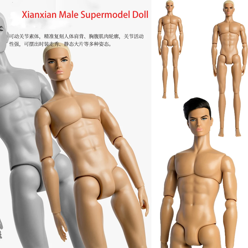 Xianxian 1/6 Male Supermodel Doll Handsome 33cm Man Doll Sun-Exposed Skin 12 Joint Body+Head With Stand DIY Toy Birthday Gifts