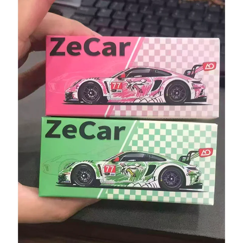 SR 1/64 ポルシェ 911 GT3 ダブルパック グリーン＋ピンク恐竜 1:64 American Version Card Vvm Zecar 911 Gt3r Green/Pink Dinosaur