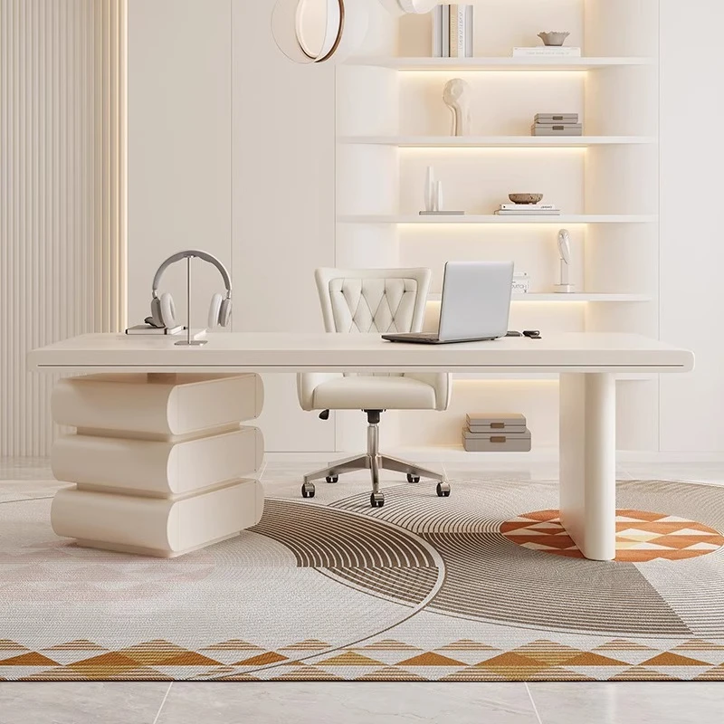 

Cream wind solid wood desk living room study light luxury high-end beauty salon medical beauty negotiation office