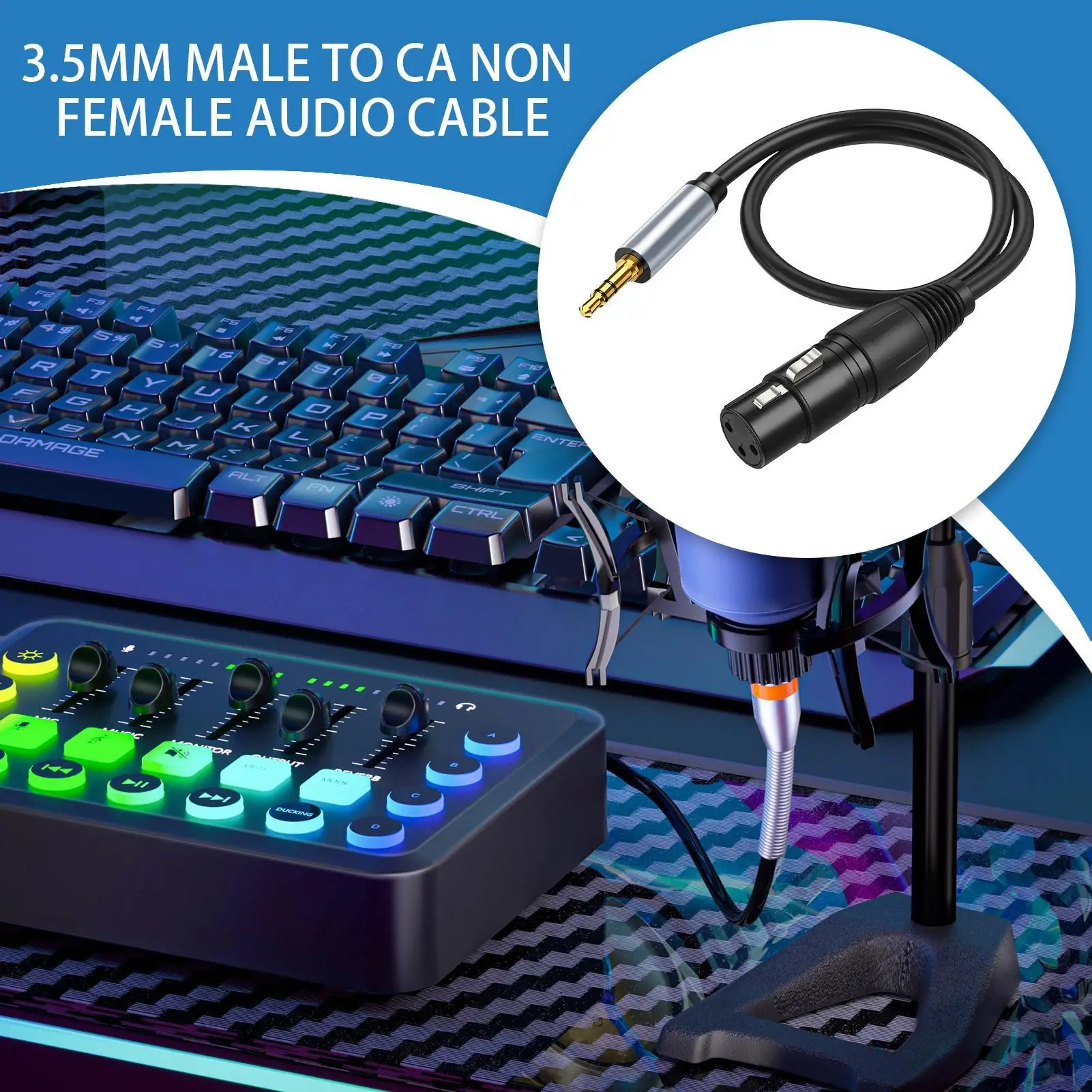 3.5mm 남성-XLR 여성 오디오 코드 믹서 코드 3.5mm 차폐 스테레오 남성-여성 와이어 무대 공연용 휴대용