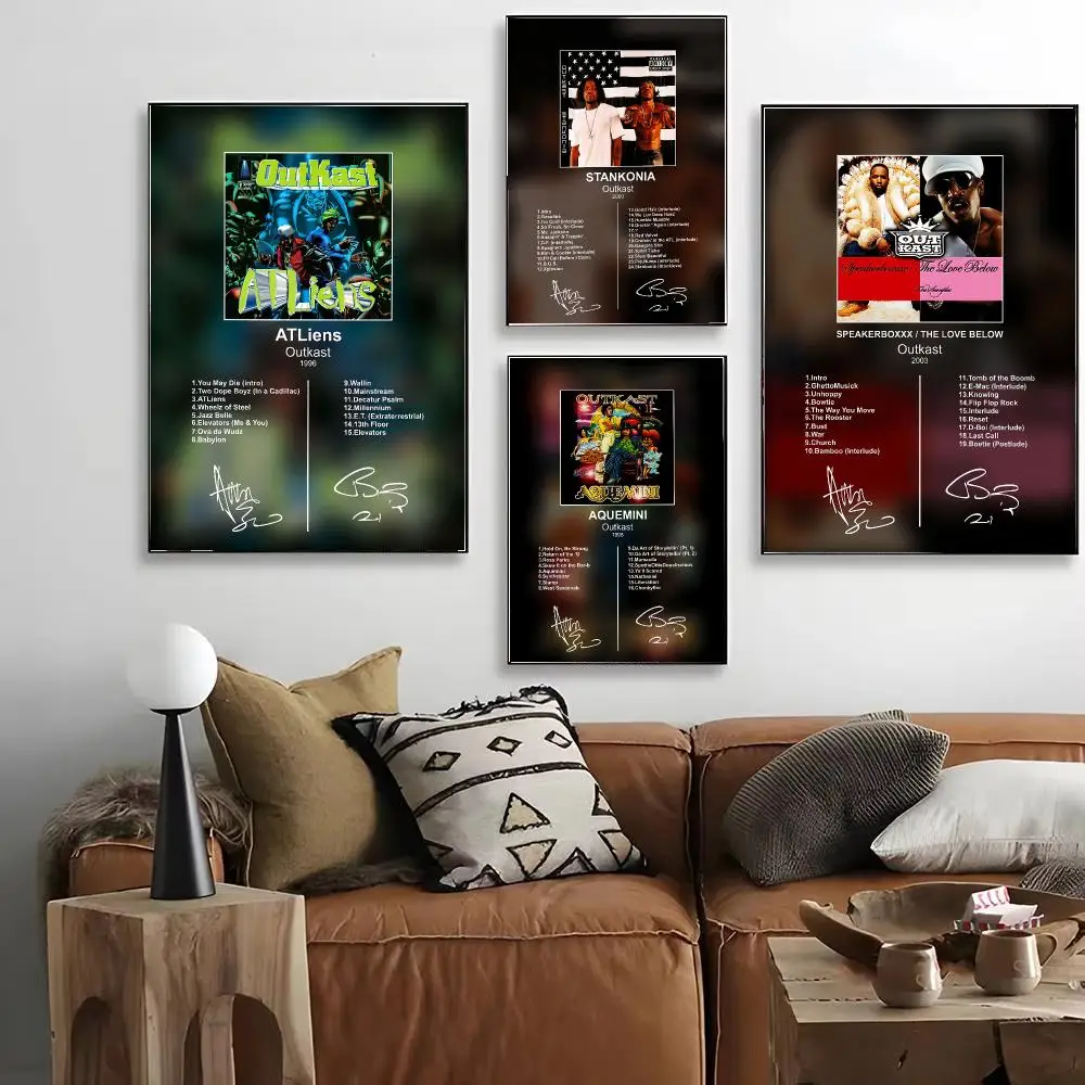 Band O-Outkast Andre 3000 Big Boi Poster HD Decorative Wall Art for Living Room Bedroom Café Stylish Home Décor Gift