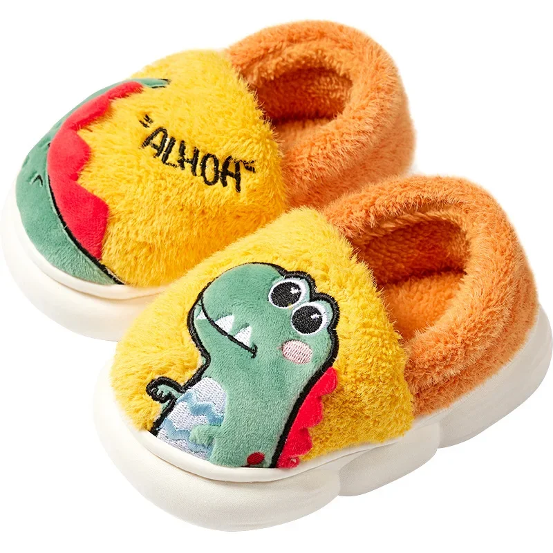 Girl Slipper Winter New Cartoon Dinosaur Cotton Shoe Anti Slip Plush Kid Shoe Cute Comfort Girl Shoe Children Slippers Pantuflas