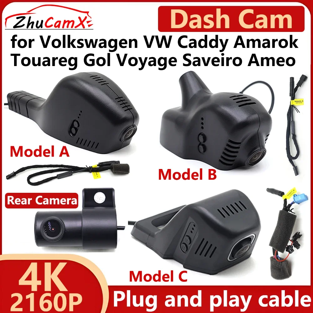 

ZhuCamX for Volkswagen VW Caddy Amarok Touareg Gol Voyage Saveiro Ameo 4K 2160P Car DVR Dash Cam Camera Night Vision Recorder