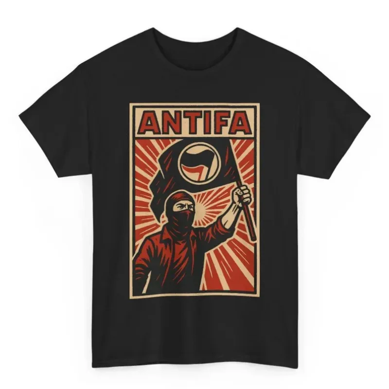 

Antifa T-Shirt Unisex Propaganda Graphic T-Shirt Soviet Style Antifascist Retro Design Striking Rebellion Shirt Activists Allies