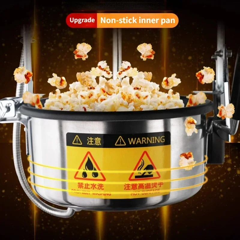 Popcorn Maker Machine 220V Commercial Stainless Steel Tempered Glass/acrylic Plate Electric/Gas Optional Essential for Cinemas