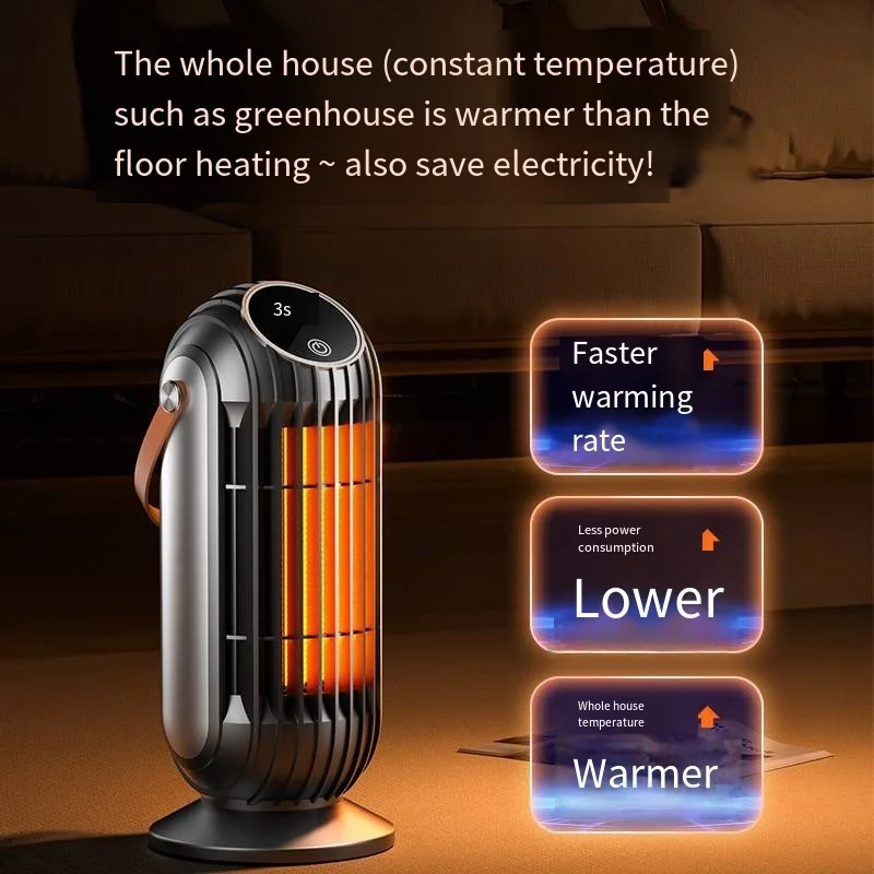 New 2000W Intelligent Desktop Space Heater Powerful PTC Ceramic Fast Heating 4 Heat Settings For Home Office Bedroom Use