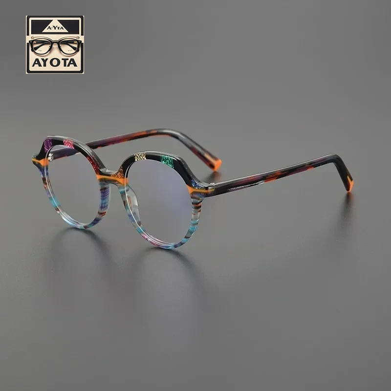 New Ultralight Eyeglasses Frame Ladies Personality Color Matching Fashion Acetate Myopia Anti-blue Prescription Glasses for Men