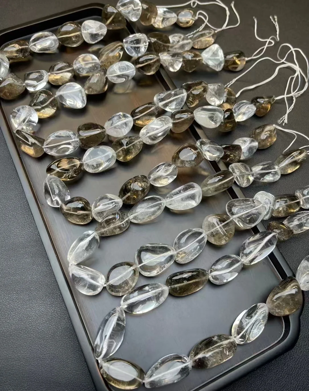 Smoky Quartz white crystal baroque 12-15mm 38cm nature for making jewelry necklace  FPPJ wholesale loose beads