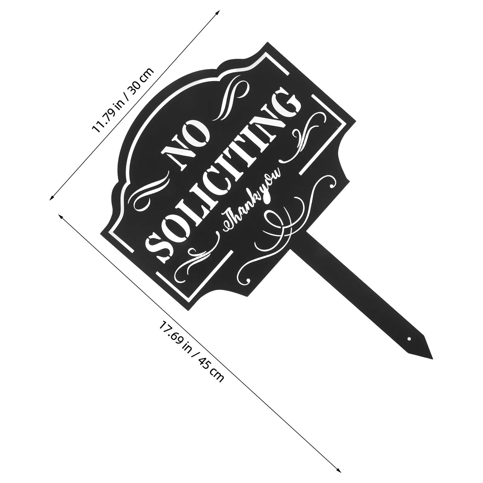 No Soliciting Lawn Sign Metal Garden Stake Weather Resistant Outdoor Yard Patio Warning Decor