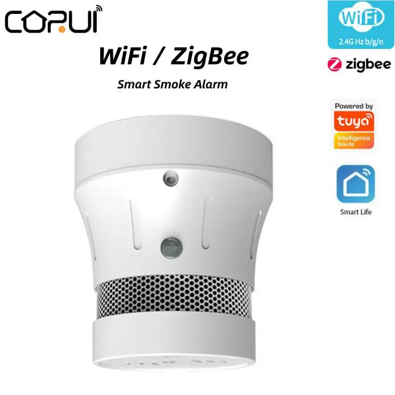 Tuya WiFi/Zigbee Smart Smoke Detector Sensor Home Security Alarm System Remote Control With Smart Life/tuya App Fire Protection