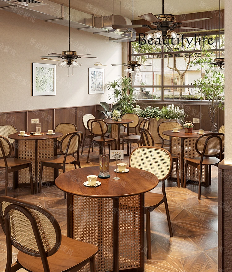 

restaurant medieval tables and chairs Catering hotel dining table and chair combination Commercial rattan tables and chairs