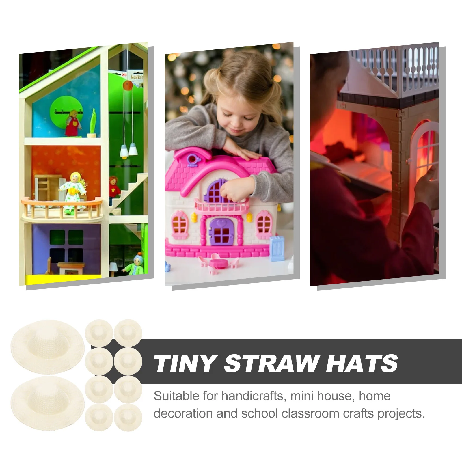 10Pcs Miniature Hats Soft Smooth Fabric Lightweight Easy to Store Perfect for Craft Projects Home Decor Party Favors Handmade