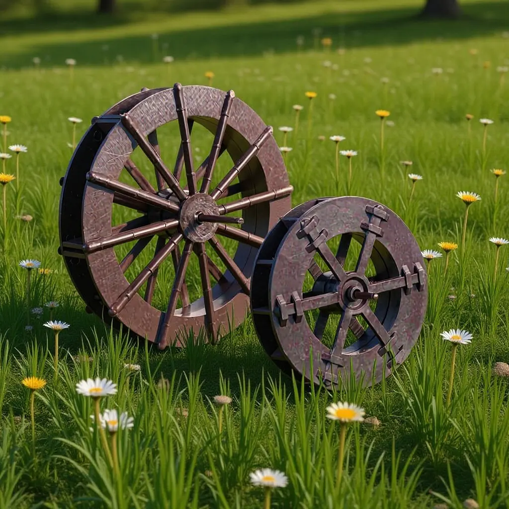2Pcs Feng Shui Wheel Water Fountain DIY Scene Layout Prop Small Water Wheel for Aquarium Tabletop Garden Micro Landscape Decor