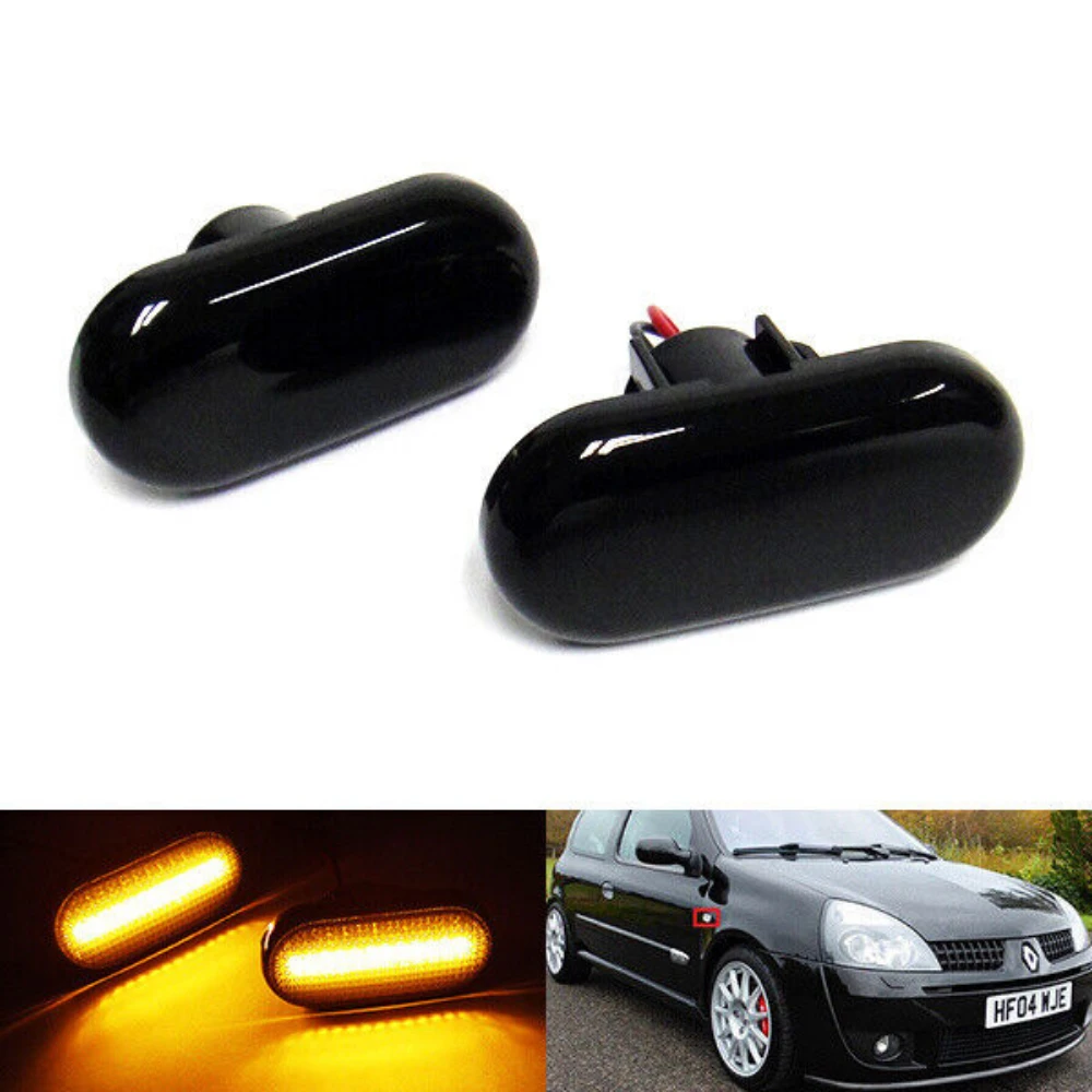 

2x Dynamic Side Indicator LED Marker Sequential Flashing Light Lamp For Renault Clio Kangoo Megane Twingo Trafic Master