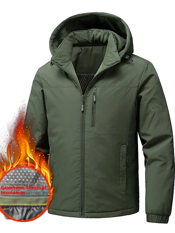 

Мужская рабочая куртка-пальто, новинка 2025 года, весна-осень-зима, утепленная, из хлопка, теплая, повседневная, модная, приталенная, на молнии, с капюшоном