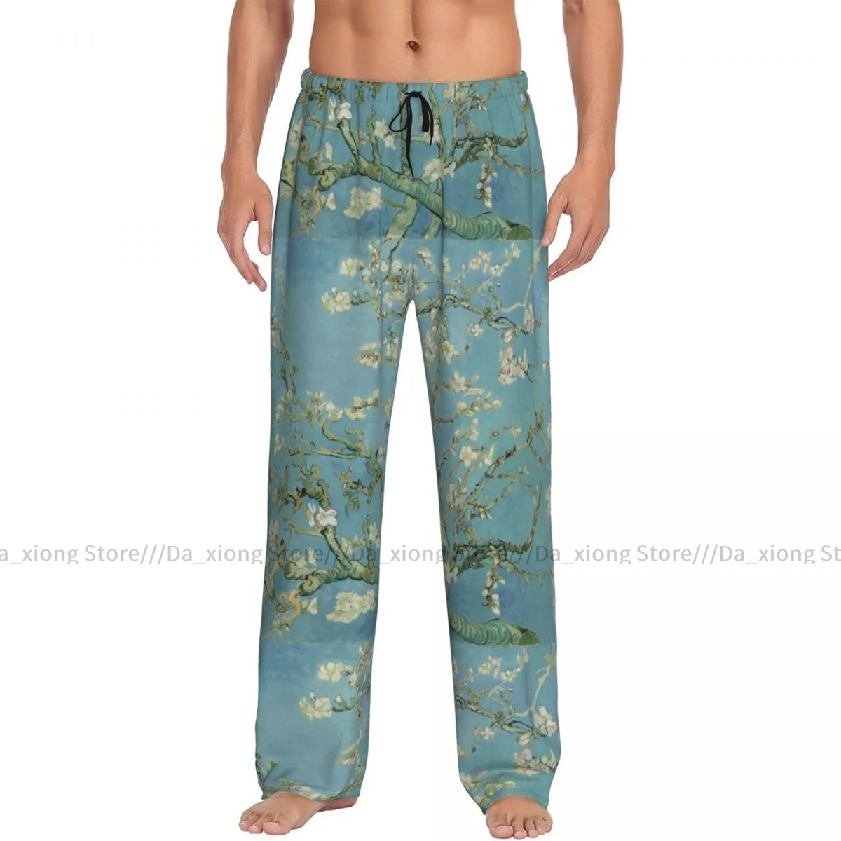 Men's Sleepwear Loose Sleep Pants Pajamas Van Gogh Blossoming Almond Tree Long Lounge Bottoms Casual Homewear