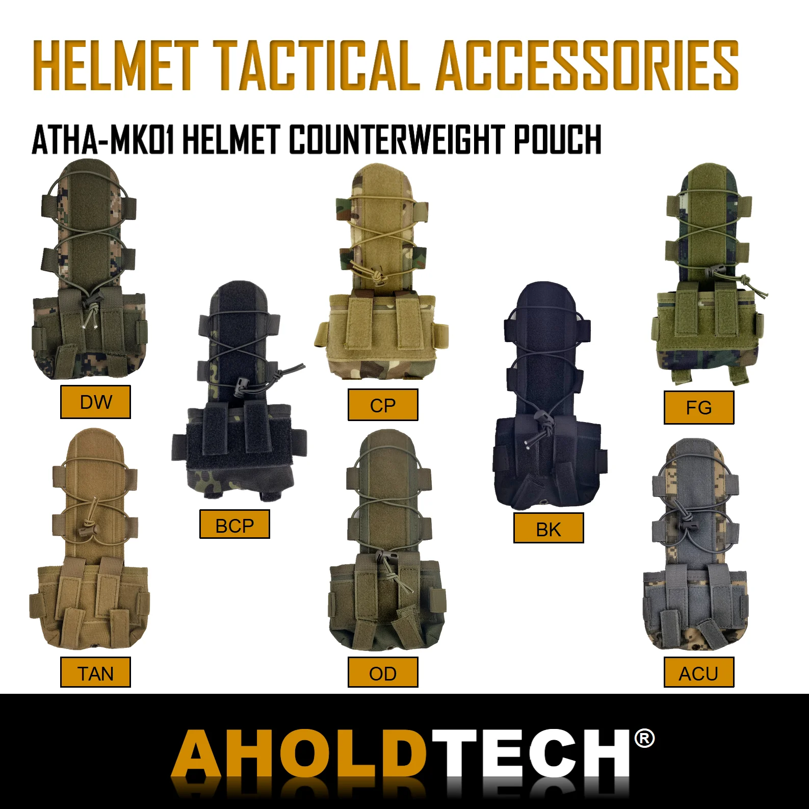 

Aholdtech Battery Pouch Case Balance Weight Bag Bulletproof Helmet MK2 Counterweight Pack With Elastic Rope For Tactical Army