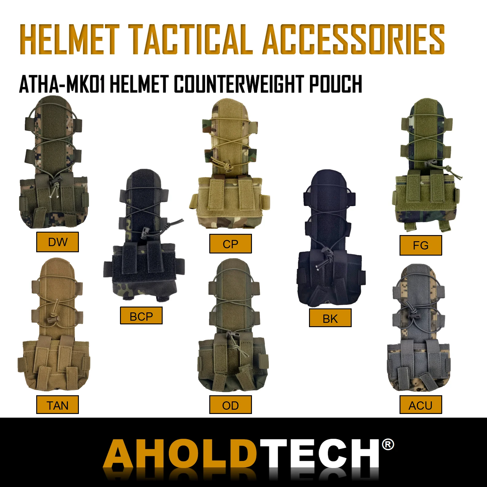 Aholdtech Tactical Counterbalance Battery Pouch Case Balance Weight Bag Bulletproof Helmet Counterweight Pack