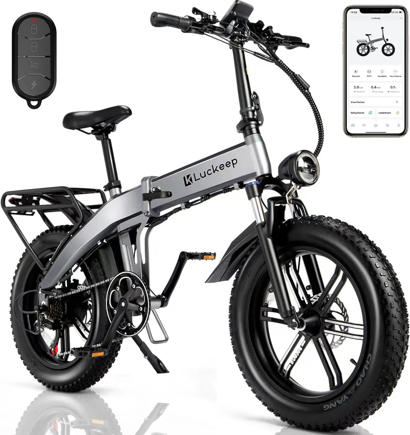 LUCKEEP X1 20" Bicicleta Elétrica Dobrável 750W (1400W Pico) Motor 48V 15Ah Bateria