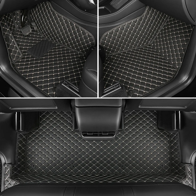 Custom Made Leather Car Floor Mats For Tesla Model 3 Model Y 2021 2022 2023 Interior Carpets Rugs Foot Pads Accessories