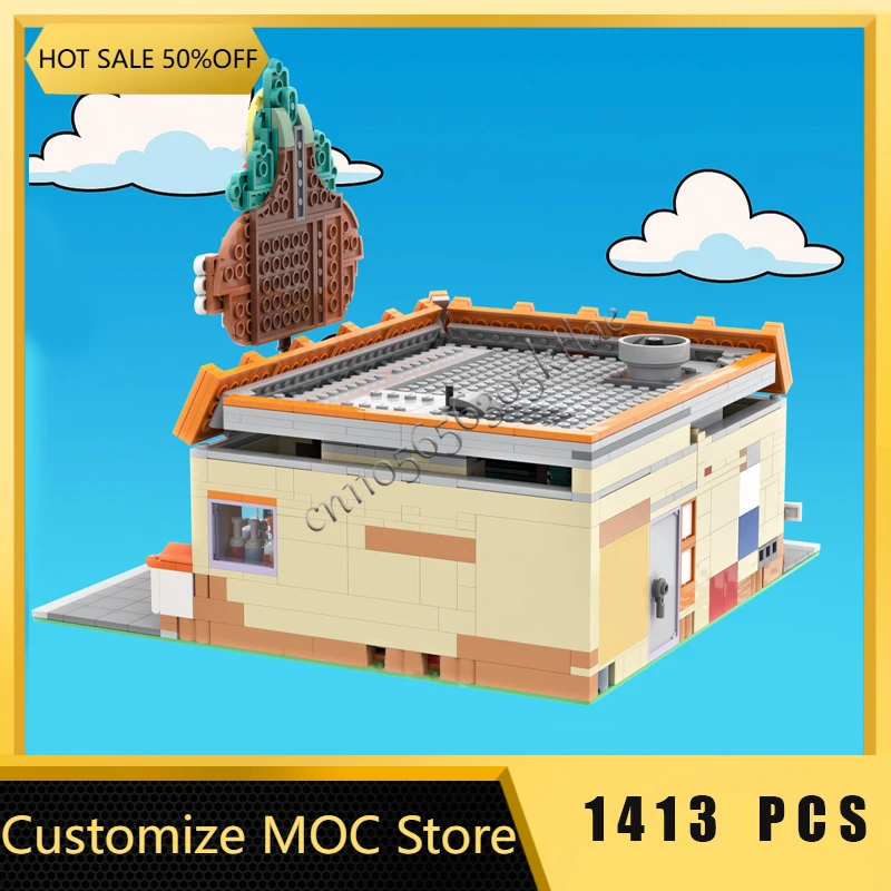 1413 قطعة نموذج مطعم برغر مع تصميم كرتوني وحدات اللبنات الاطفال الجمعية عرض اللعب مهرجان مفاجأة هدية #3