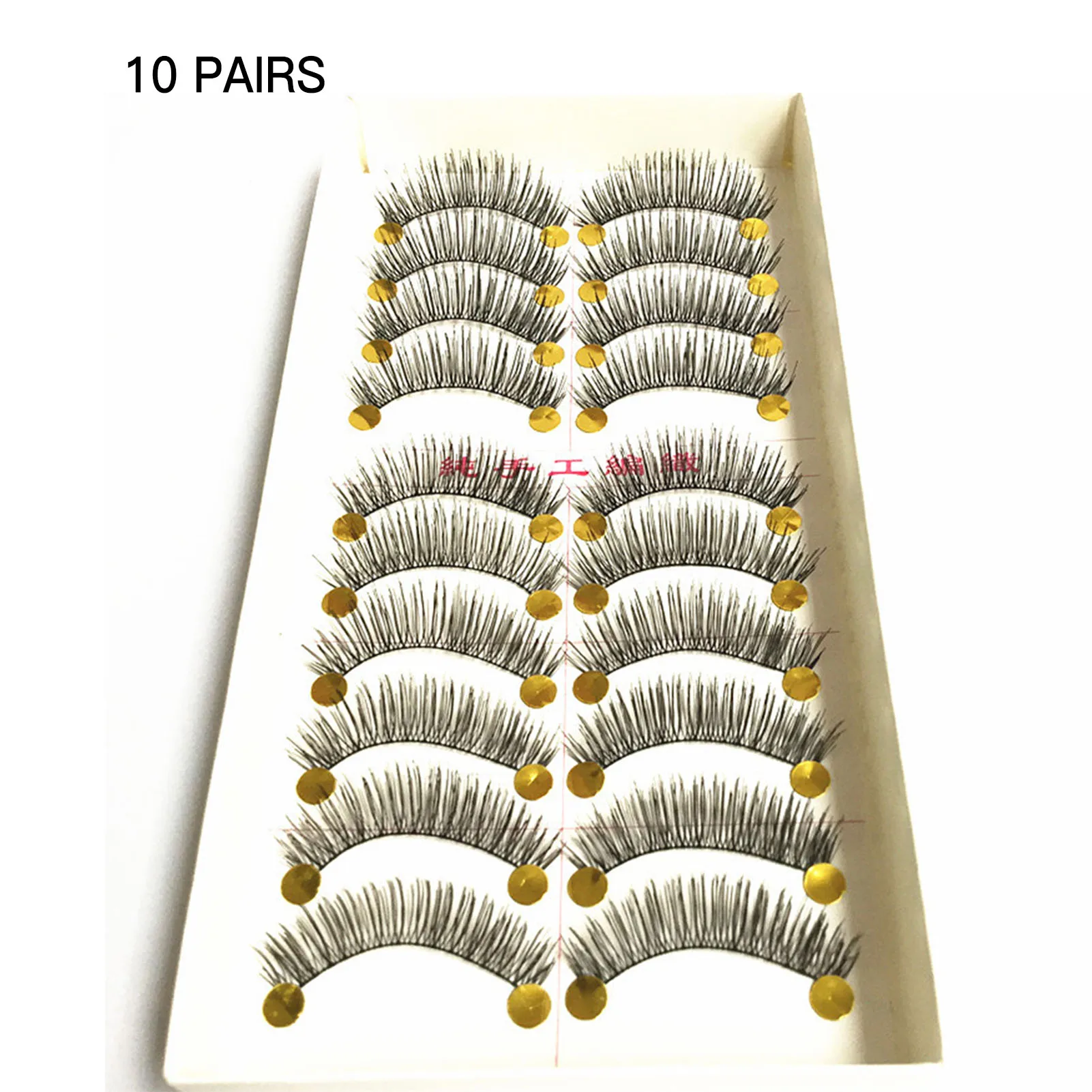 10 Pairs False Eyelashes Soft Reusable 3D Volume Fake Eyelashes for Cosplay Wedding Makeup Salon