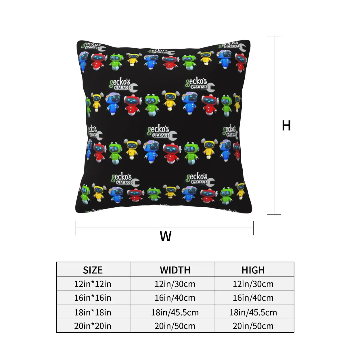Geckos Garage Square Pillowcase Cushion Cover Pillow Case Throw Pillow Cover for Home Bedroom Car