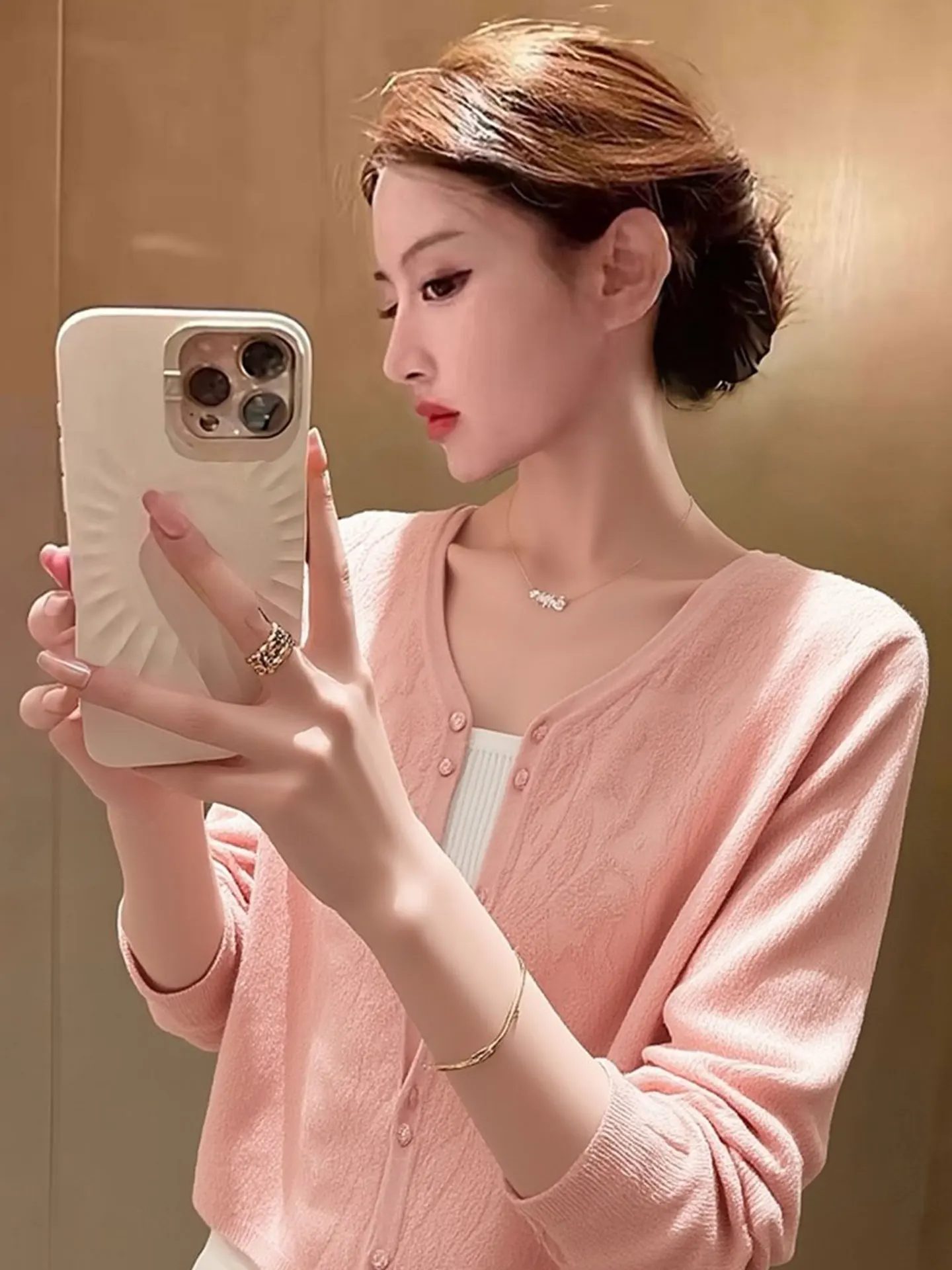 

Элегантный вязаный кардиган Ele Sweet Long Sleeve: теплый, высококачественный, брендовый женский свитер средней плотности для зимы