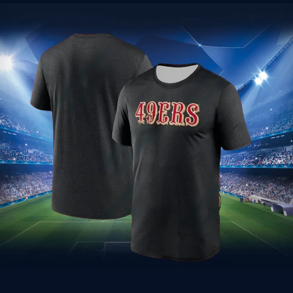 2425 New Men's San Francisco 49ers 3D Digital Printed T-shirt Comfortable and Breathable Outdoor Rugby Fan Short Sleeve