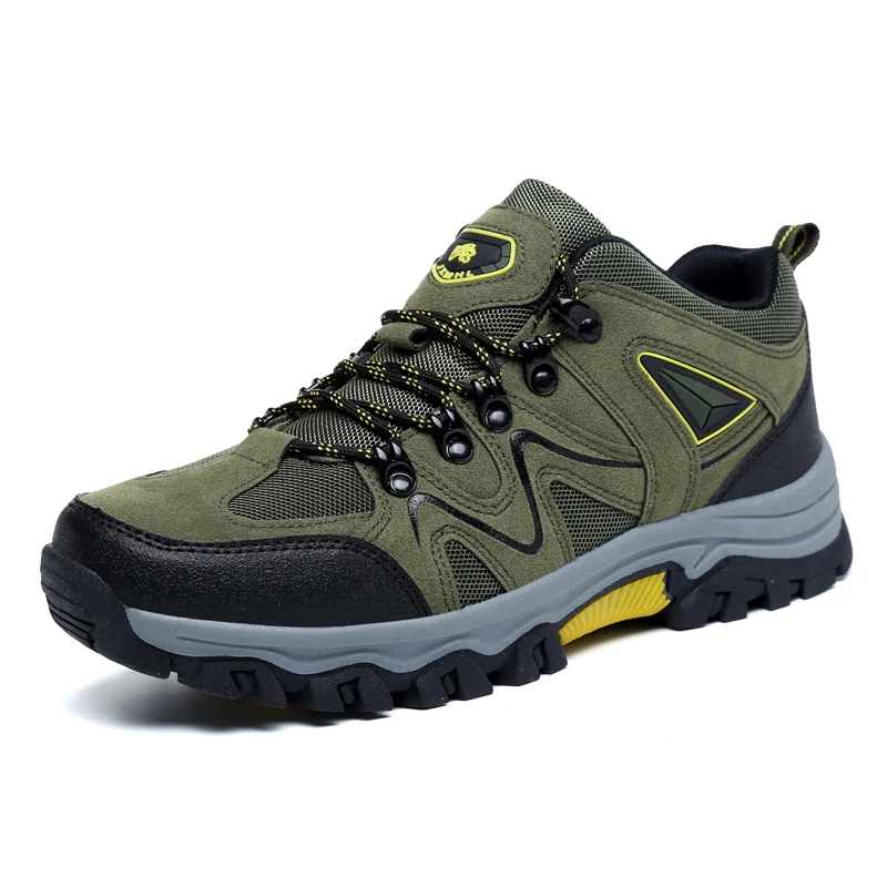 Zapatos de senderismo originales de calidad para hombre, Zapatillas de malla de gamuza para exteriores, calzado de Trekking todoterreno, antideslizante, resistente al desgaste