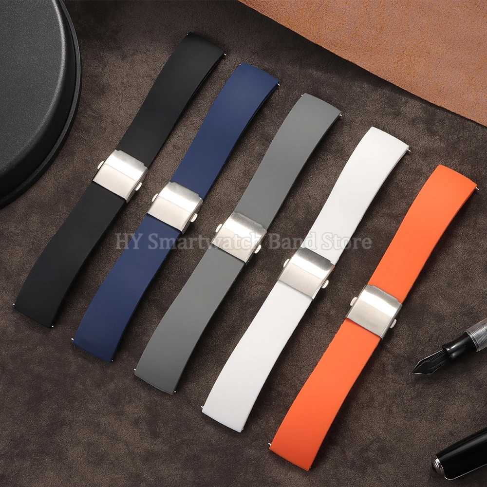 18mm 20mm 22mm 24mm Silicone Watch Strap for Seiko for Huawei GT4/3/2 Sport Quick Release Bracelet Dustproof Rubber Wrist Band