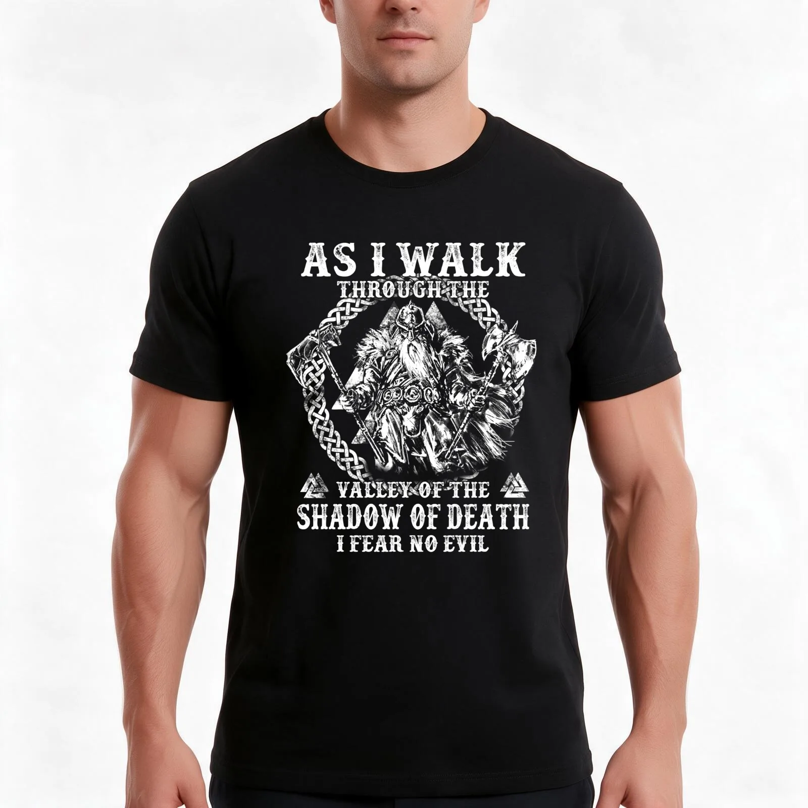 Camiseta con texto en inglés As i Walk Through The Valley of The Shadow of Death i Fear no Evil Tshirt-4500 T-Shirt