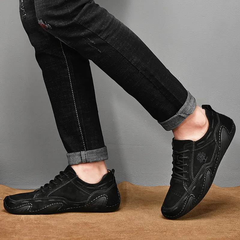 Men\'s Leather Casual loafers Shoes wedding Dress Shoes New Big Size Moccasins Shoes Suede shoes High Quality zapatos Size 48