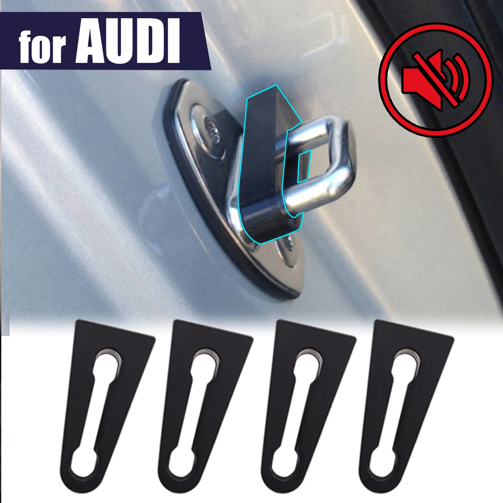 

Car Door Lock Sound Deadener Damper Buffer For Audi A3 A4 A6 A8 Q3 Q5 Q7 Q7 CAR Interior Soundproof Stopper Creak Noise Quiet